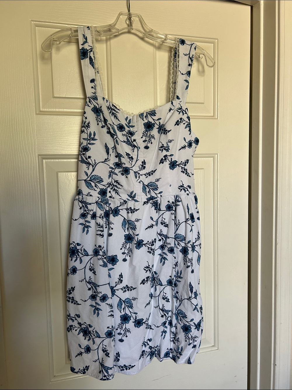 White & Blue Floral Sundress - Women